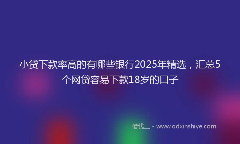 小贷下款率高的有哪些银行2025年精选，汇总5个网贷容易下款18岁的口子