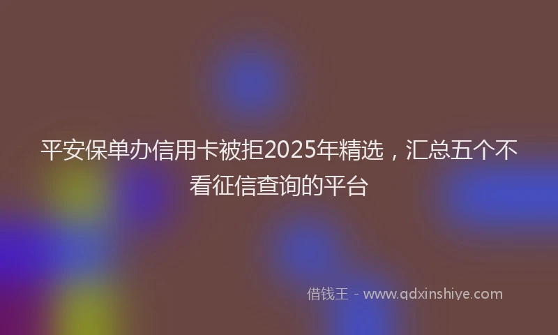 平安保单办信用卡被拒2025年精选，汇总五个不看征信查询的平台