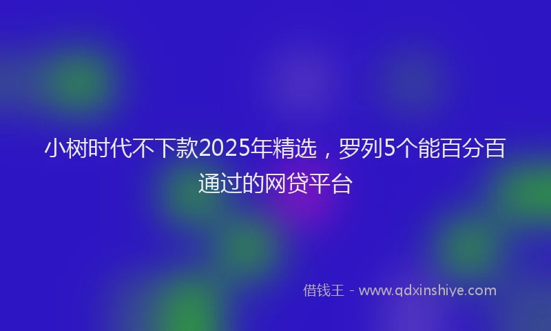 小树时代不下款2025年精选，罗列5个能百分百通过的网贷平台