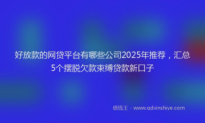好放款的网贷平台有哪些公司2025年推荐，汇总5个摆脱欠款束缚贷款新口子