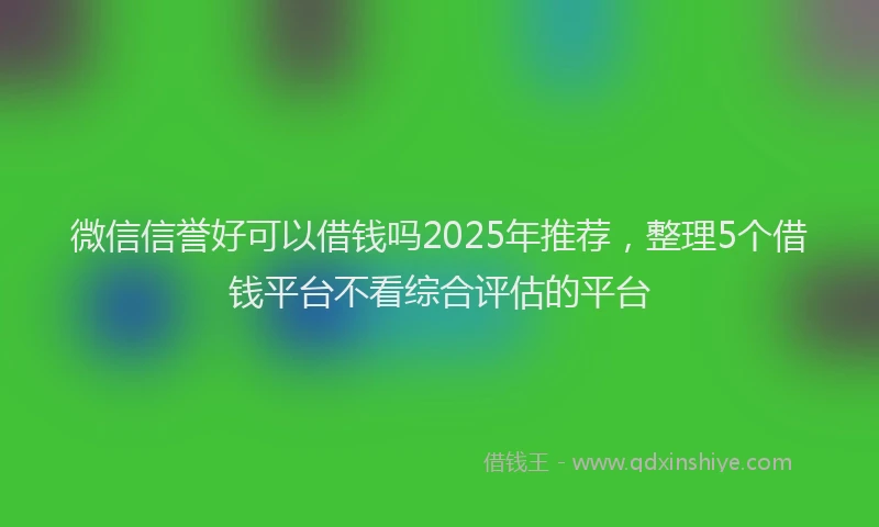 微信信誉好可以借钱吗2025年推荐，整理5个借钱平台不看综合评估的平台