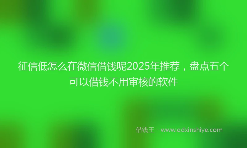 征信低怎么在微信借钱呢2025年推荐，盘点五个可以借钱不用审核的软件