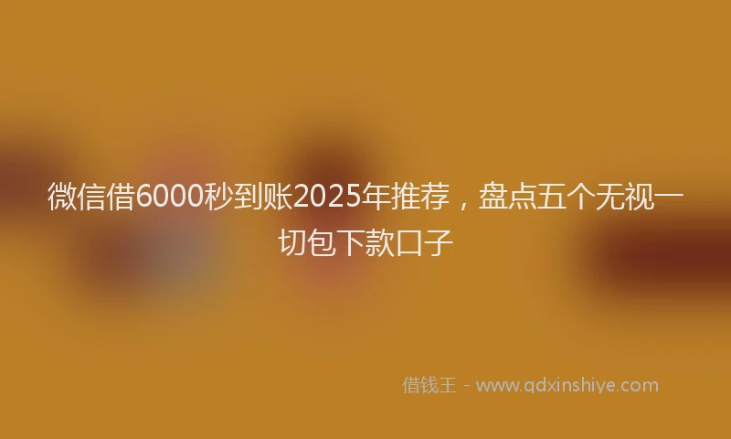 微信借6000秒到账2025年推荐，盘点五个无视一切包下款口子