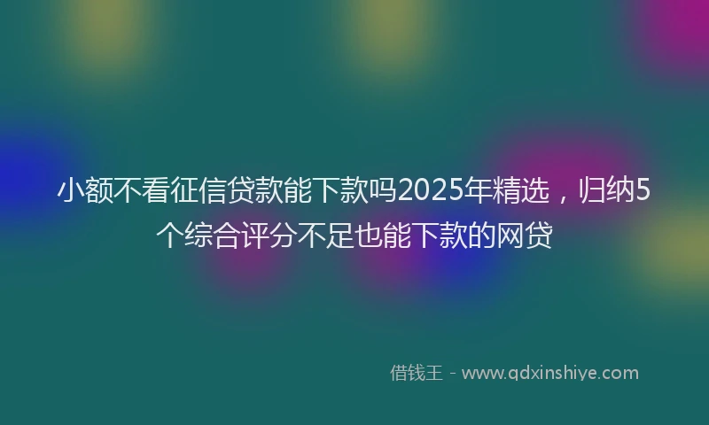 小额不看征信贷款能下款吗2025年精选，归纳5个综合评分不足也能下款的网贷