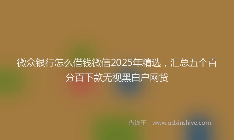 微众银行怎么借钱微信2025年精选，汇总五个百分百下款无视黑白户网贷