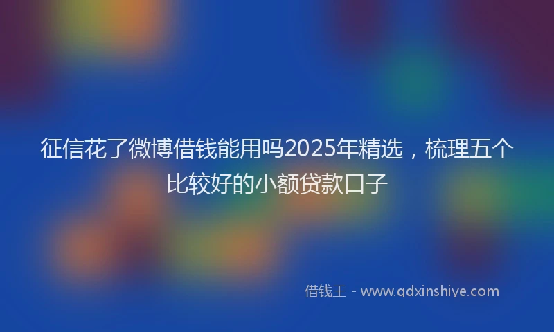 征信花了微博借钱能用吗2025年精选，梳理五个比较好的小额贷款口子