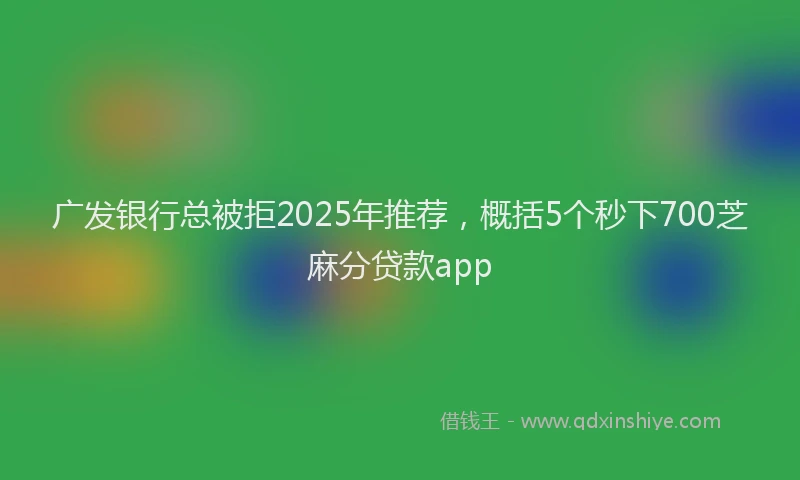 广发银行总被拒2025年推荐，概括5个秒下700芝麻分贷款app