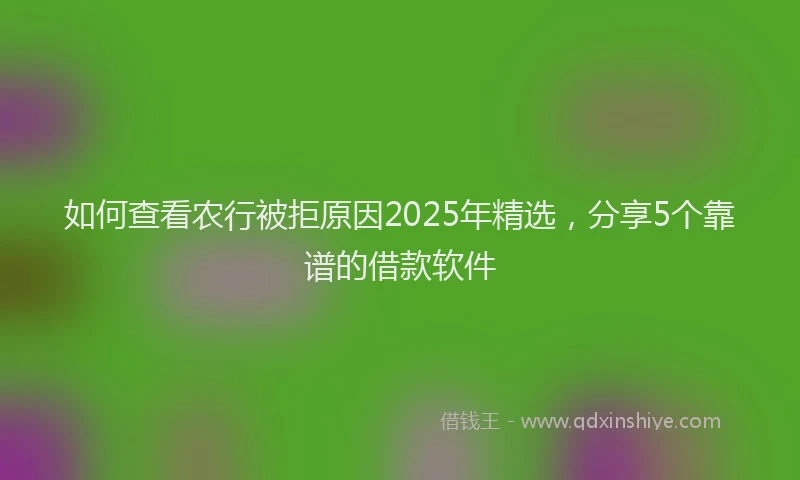 如何查看农行被拒原因2025年精选，分享5个靠谱的借款软件
