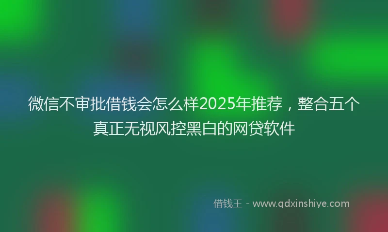 微信不审批借钱会怎么样2025年推荐，整合五个真正无视风控黑白的网贷软件