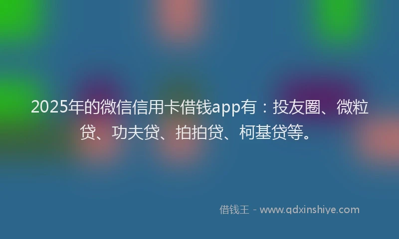 2025年的微信信用卡借钱app有：投友圈、微粒贷、功夫贷、拍拍贷、柯基贷等。