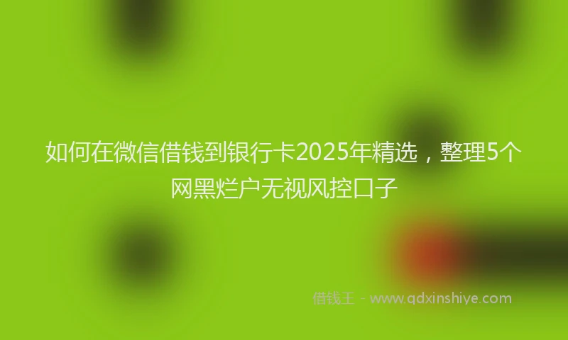如何在微信借钱到银行卡2025年精选，整理5个网黑烂户无视风控口子