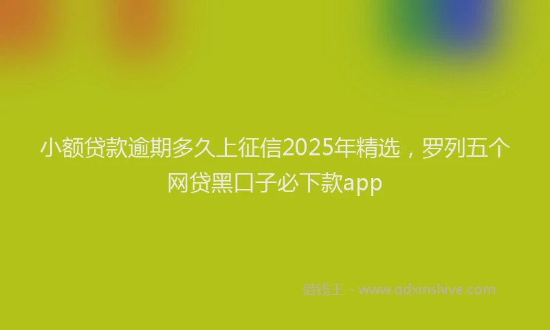 小额贷款逾期多久上征信2025年精选，罗列五个网贷黑口子必下款app