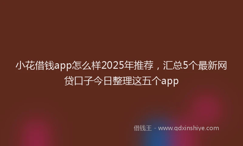 小花借钱app怎么样2025年推荐，汇总5个最新网贷口子今日整理这五个app