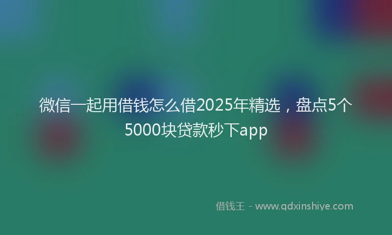 微信一起用借钱怎么借2025年精选，盘点5个5000块贷款秒下app