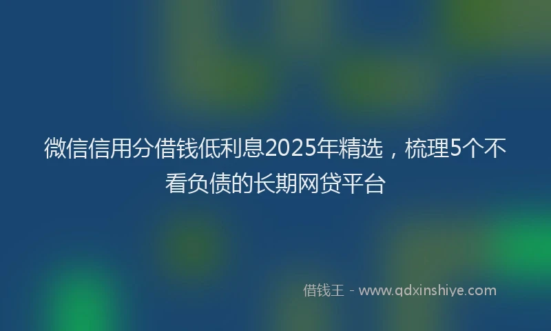 微信信用分借钱低利息2025年精选，梳理5个不看负债的长期网贷平台
