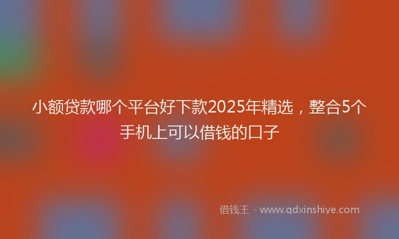 小额贷款哪个平台好下款2025年精选，整合5个手机上可以借钱的口子