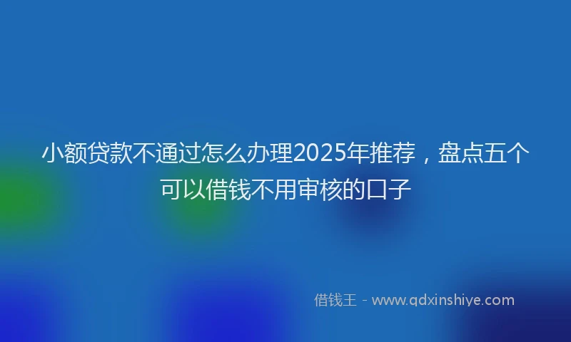 小额贷款不通过怎么办理2025年推荐，盘点五个可以借钱不用审核的口子