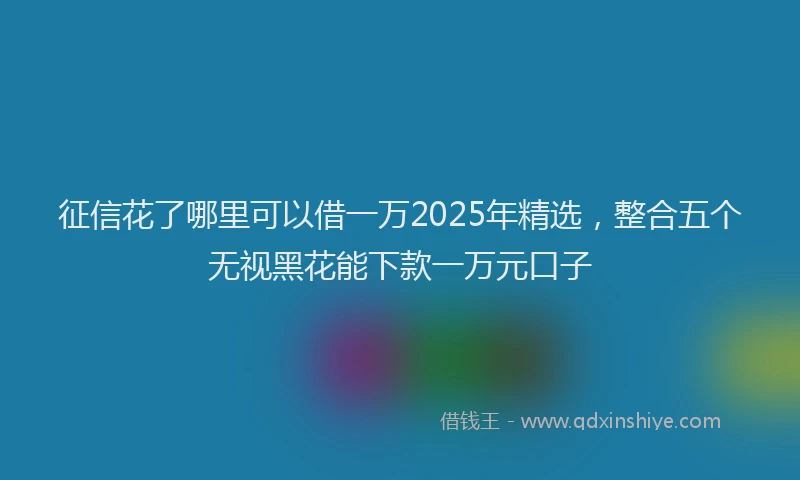 征信花了哪里可以借一万2025年精选，整合五个无视黑花能下款一万元口子