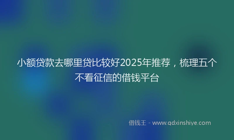 小额贷款去哪里贷比较好2025年推荐，梳理五个不看征信的借钱平台