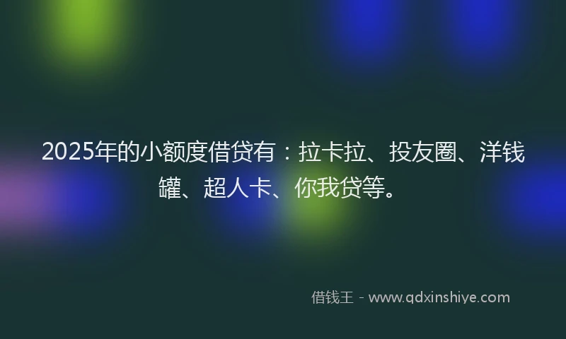 2025年的小额度借贷有：拉卡拉、投友圈、洋钱罐、超人卡、你我贷等。