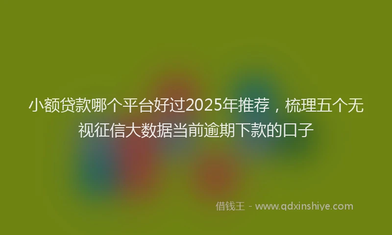 小额贷款哪个平台好过2025年推荐，梳理五个无视征信大数据当前逾期下款的口子