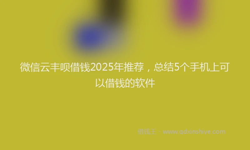 微信云丰呗借钱2025年推荐，总结5个手机上可以借钱的软件
