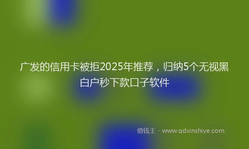 广发的信用卡被拒2025年推荐，归纳5个无视黑白户秒下款口子软件