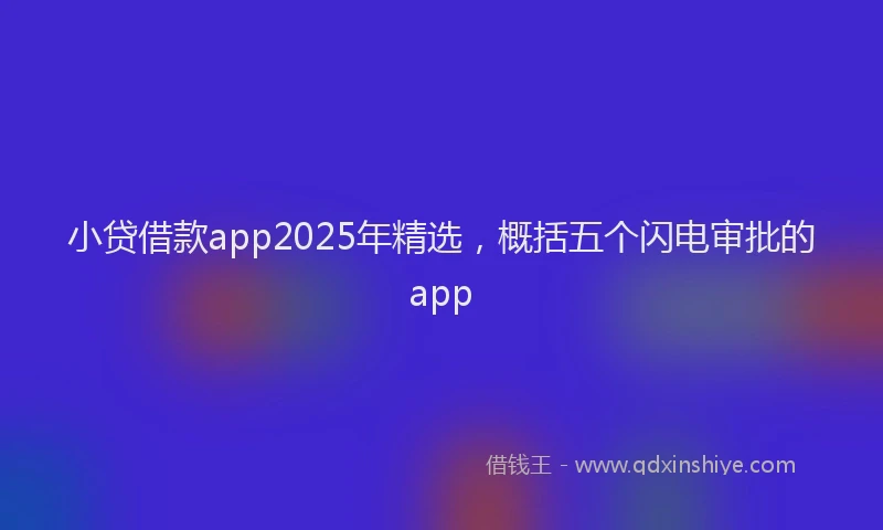 小贷借款app2025年精选，概括五个闪电审批的app