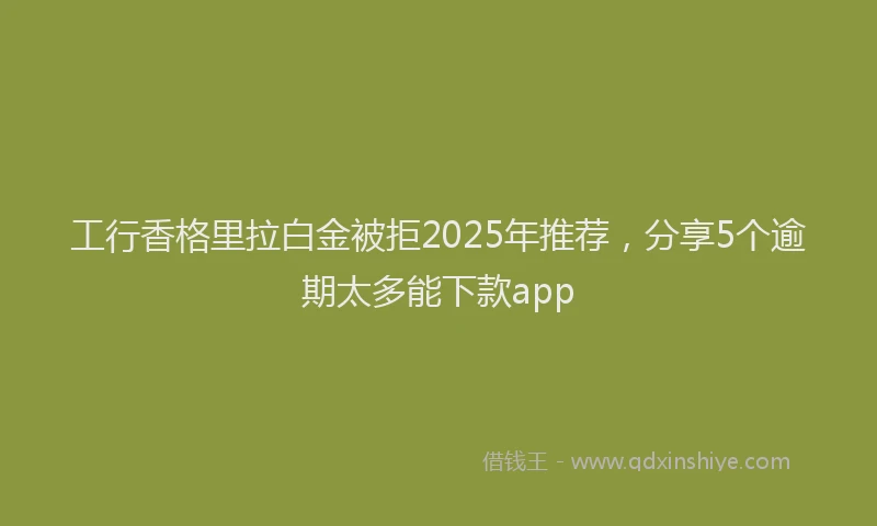 工行香格里拉白金被拒2025年推荐，分享5个逾期太多能下款app
