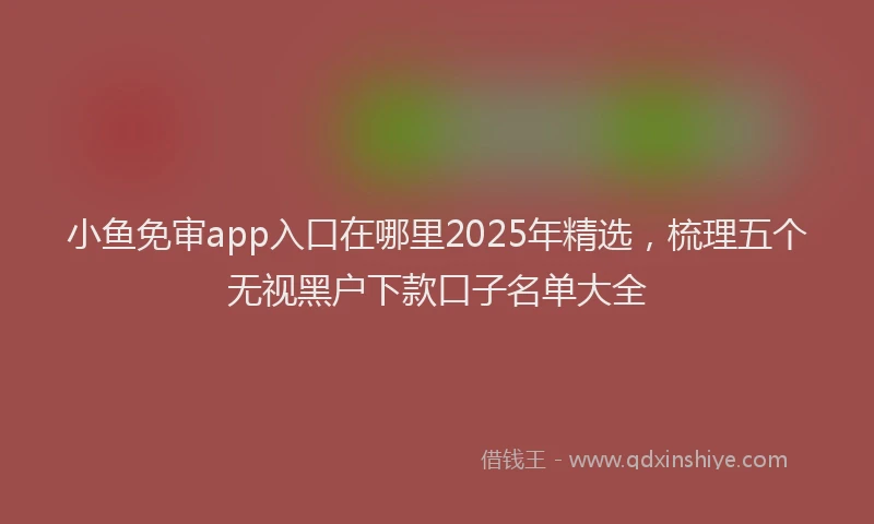 小鱼免审app入口在哪里2025年精选，梳理五个无视黑户下款口子名单大全
