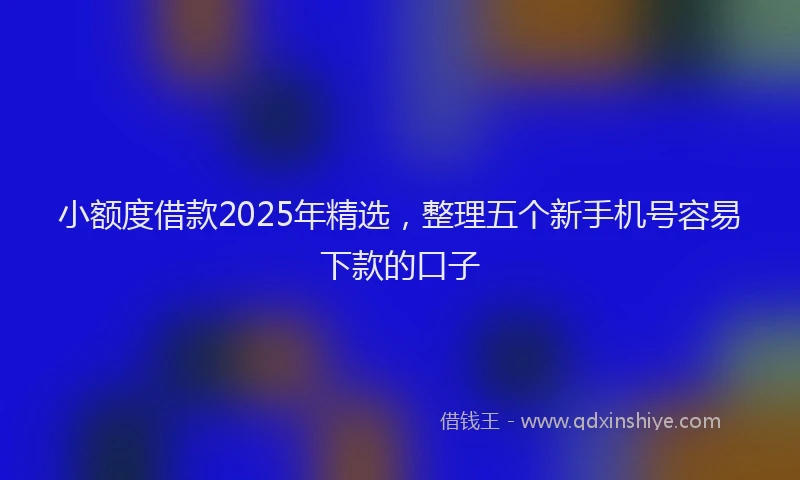 小额度借款2025年精选，整理五个新手机号容易下款的口子