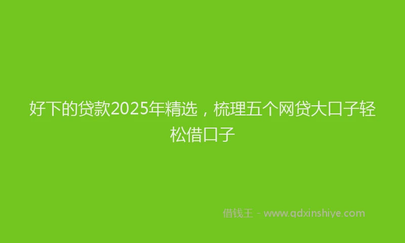 好下的贷款2025年精选，梳理五个网贷大口子轻松借口子