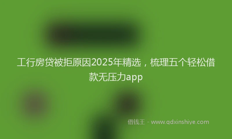 工行房贷被拒原因2025年精选，梳理五个轻松借款无压力app