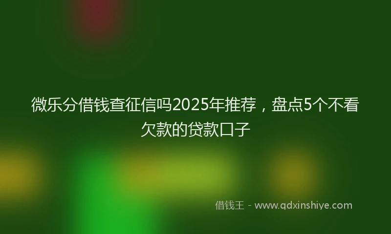 微乐分借钱查征信吗2025年推荐，盘点5个不看欠款的贷款口子