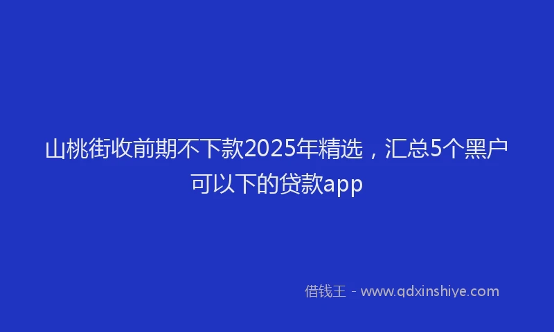 山桃街收前期不下款2025年精选，汇总5个黑户可以下的贷款app