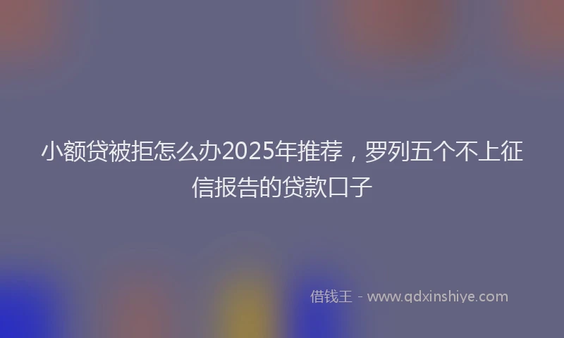 小额贷被拒怎么办2025年推荐，罗列五个不上征信报告的贷款口子