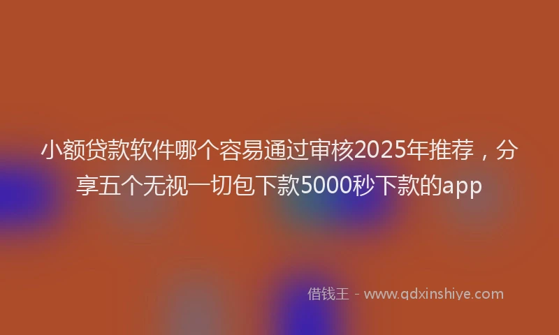 小额贷款软件哪个容易通过审核2025年推荐，分享五个无视一切包下款5000秒下款的app