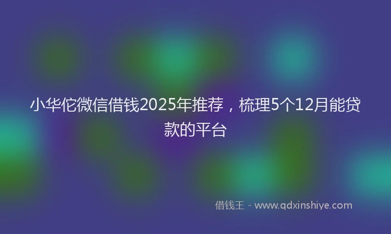 小华佗微信借钱2025年推荐，梳理5个12月能贷款的平台