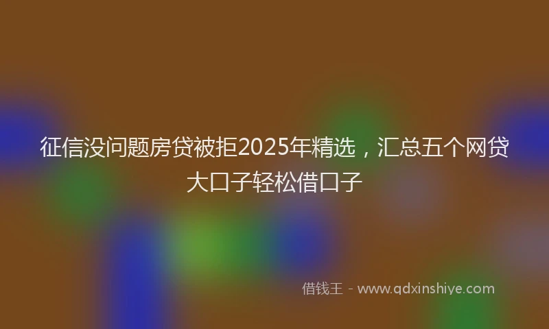 征信没问题房贷被拒2025年精选，汇总五个网贷大口子轻松借口子