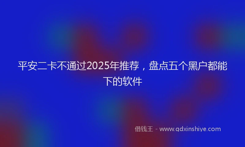 平安二卡不通过2025年推荐，盘点五个黑户都能下的软件