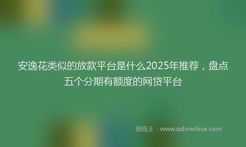 安逸花类似的放款平台是什么2025年推荐，盘点五个分期有额度的网贷平台