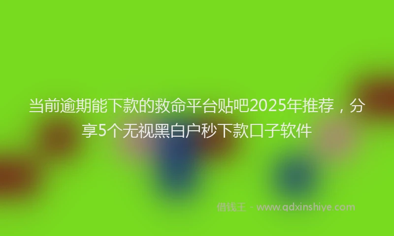 当前逾期能下款的救命平台贴吧2025年推荐，分享5个无视黑白户秒下款口子软件
