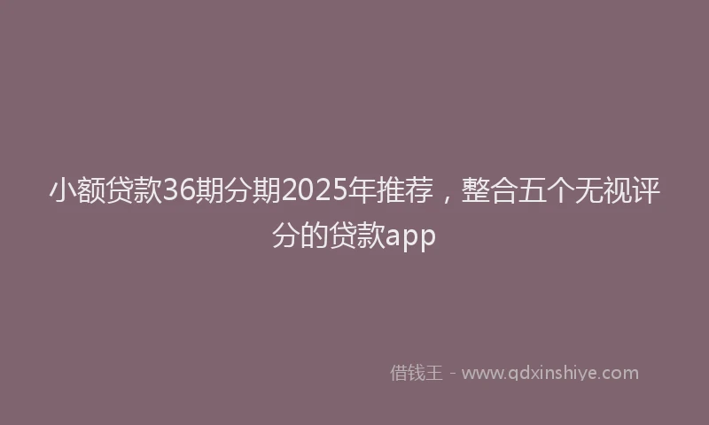 小额贷款36期分期2025年推荐，整合五个无视评分的贷款app