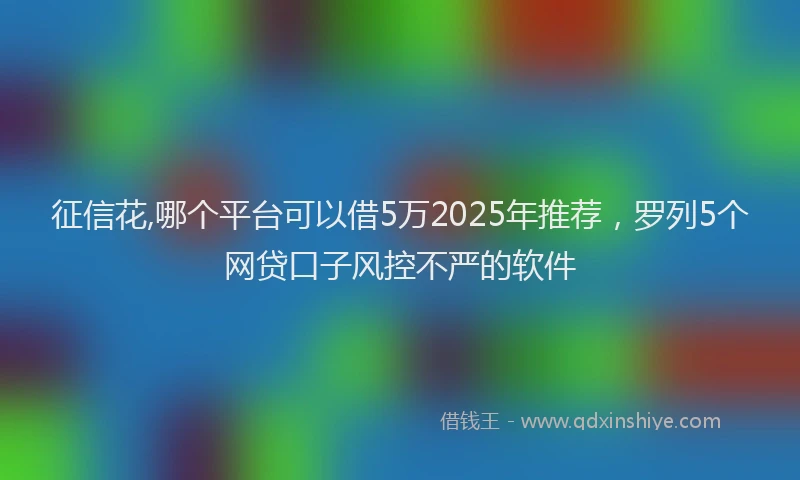 征信花,哪个平台可以借5万2025年推荐，罗列5个网贷口子风控不严的软件