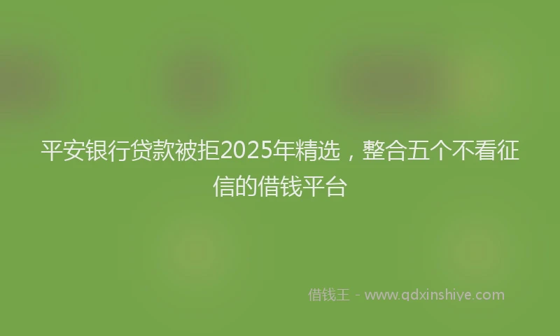 平安银行贷款被拒2025年精选，整合五个不看征信的借钱平台