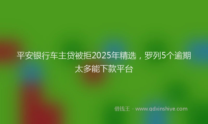 平安银行车主贷被拒2025年精选，罗列5个逾期太多能下款平台