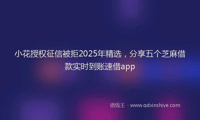 小花授权征信被拒2025年精选，分享五个芝麻借款实时到账速借app