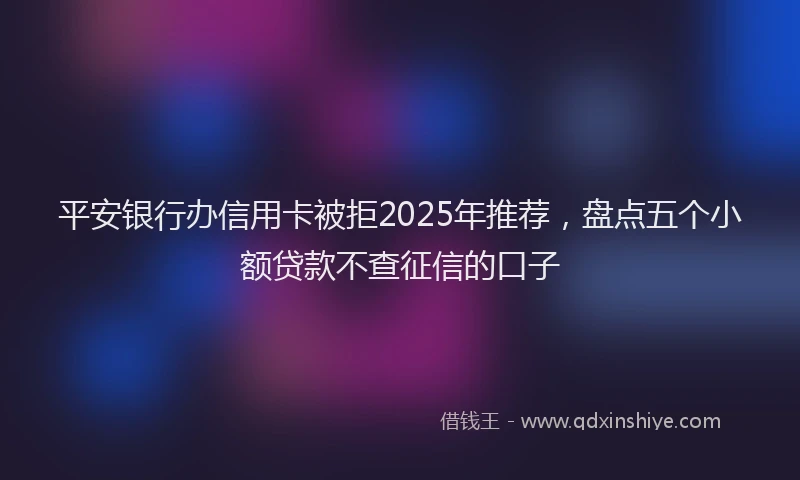 平安银行办信用卡被拒2025年推荐，盘点五个小额贷款不查征信的口子