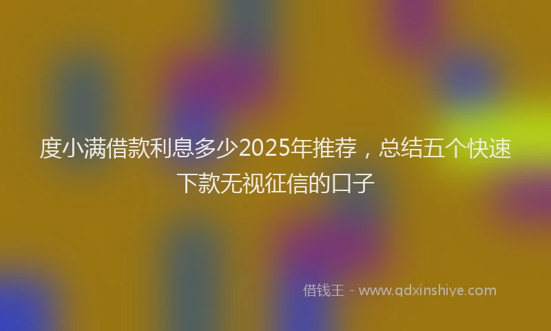度小满借款利息多少2025年推荐，总结五个快速下款无视征信的口子