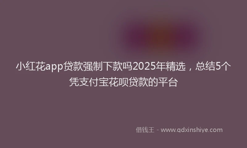 小红花app贷款强制下款吗2025年精选，总结5个凭支付宝花呗贷款的平台